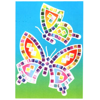 Волшебная мозаика "Бабочки" Состав Картинка-основа, разноцветные квадратики, держатель инфо 12326b.