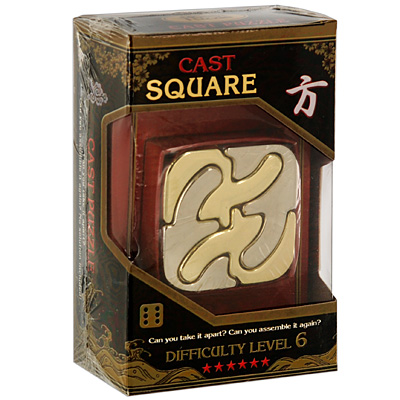 Головоломка Cast Puzzle "Square" Уровень сложности 6 Китай Состав 4 элемента головоломки инфо 9174d.