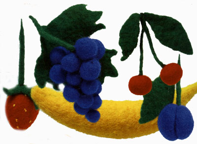 Набор для изготовления войлочных игрушек "Фрукты-ягоды" для валяния, цветные нитки, инструкция инфо 9206d.