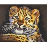 Раскраска по номерам "Детеныш леопарда", 36 см x 28 см Эскиз картины, 12 красок, кисть инфо 9255d.