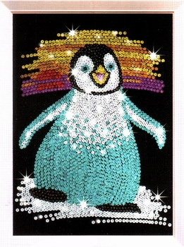 Мозаика из блесток "Пингвин" булавки, цветные блестки, булавки, инструкция инфо 9282d.