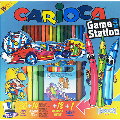Набор юного художника "Game Station Arcade", 57 предметов фломастера, 12 цветных карандашей, раскраска инфо 13281d.