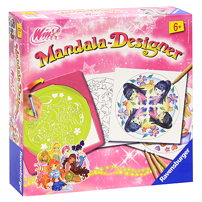 Набор для раскрашивания "Mandala-Designer: Волшебницы Winx" контурный фломастер, 4 цветных карандаша инфо 1193e.