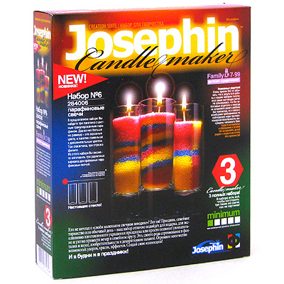 Набор для изготовления парафиновых свечей "Josephin №6" 3 пакетика с гранулированным парафином инфо 1388e.