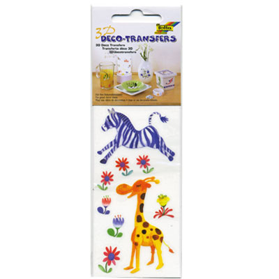 Набор стикеров для декора керамики "Зебра и жираф" 7 см Состав 9 стикеров инфо 1782e.