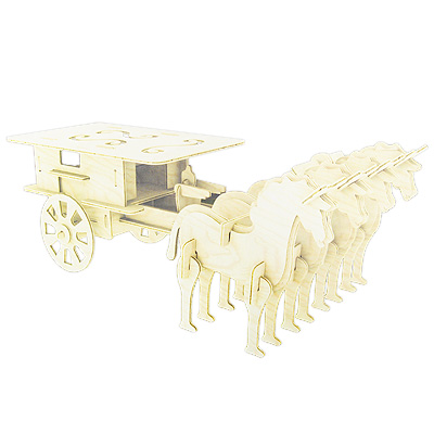 Сборная деревянная модель "Закрытая колесница" 23 см х 0,5 см инфо 1964e.