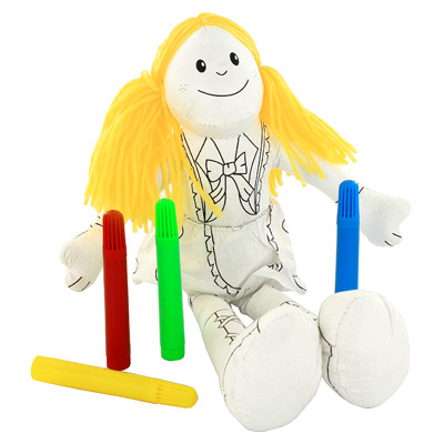 Игрушка-раскраска "Девочка" игрушки Состав Игрушка-раскраска, 4 фломастера инфо 2051e.