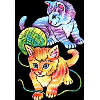 Раскраска "Котята" с волшебным узором мягкий квадрат для смешивания цветов инфо 2076e.