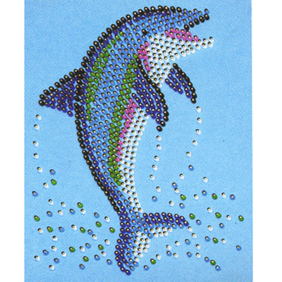 Мозаика из бусин "Дельфин" бархата, булавки, разноцветные бусины, инструкция инфо 2094e.