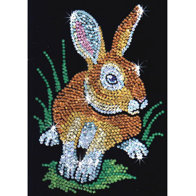 Мозаика из блесток "Кролик" бархат, булавки, разноцветные блестки, инструкция инфо 2151e.