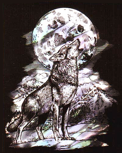 Голографическая гравюра "Волк" Заготовка картинки с контуром, сребок инфо 2283e.