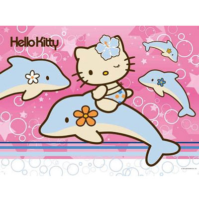 Hello Kitty: Дельфины Пазл, 200 элементов Пазл , Картон Возраст: от 8 лет; Элементов: 200 Ravensburger; Германия 2010 г ; Артикул: 126316; Упаковка: Коробка инфо 2633e.
