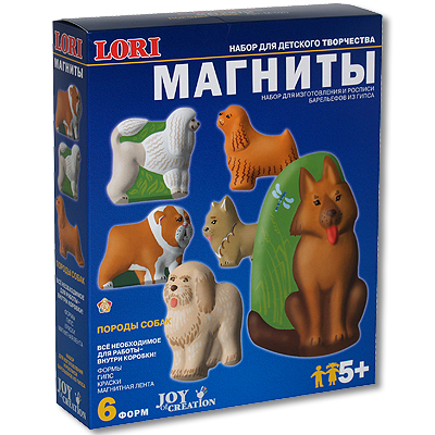 Магниты "Породы собак" Набор для отливки барельефов лента, инструкция на русском языке инфо 2749e.