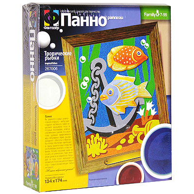 Панно "Тропические рыбки" шаблон, инструкция на русском языке инфо 2963e.